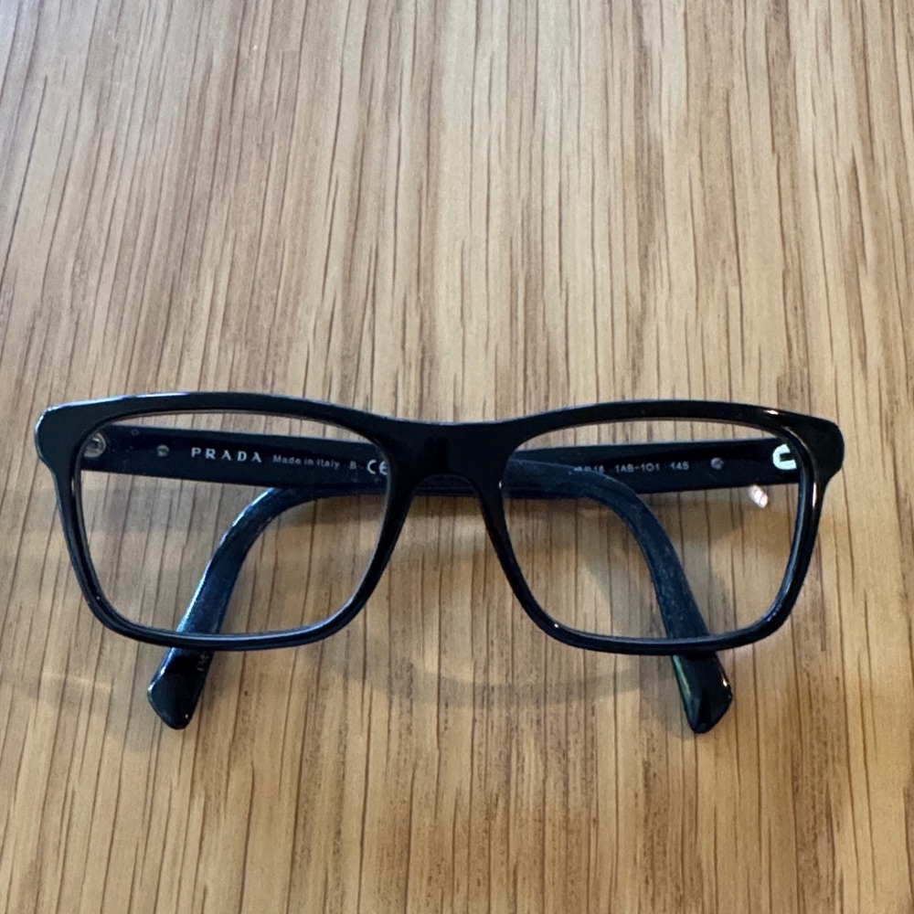 Prada Black Square-Aviator Eyeglass Frames